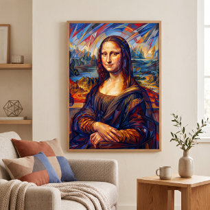 Mona Lisa Futurismus Dynamisches Modernes Porträt- Poster