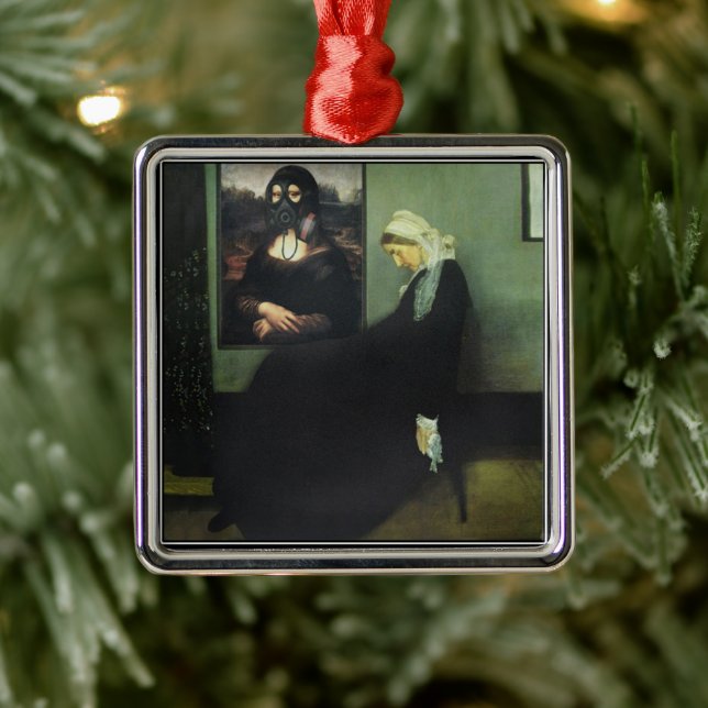 Mona Lisa Gassed Whistler's Mother Ornament Aus Metall (Baum)