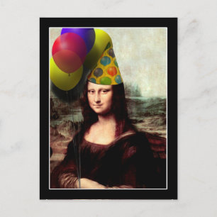 Mona Lisa Geburtstags-Partyhut Postkarte