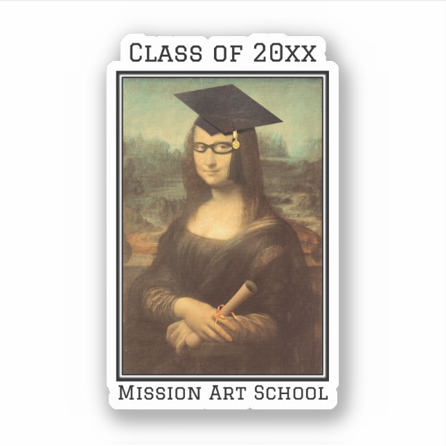 Mona Lisa Glasses Abschluss Aufkleber (Vorderseite)
