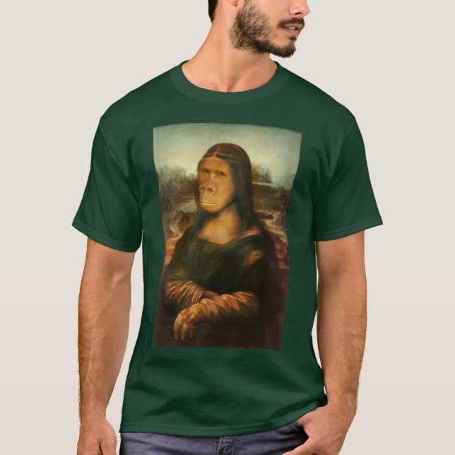 Mona Lisa Gorilla Affe T-Shirt (Vorderseite)