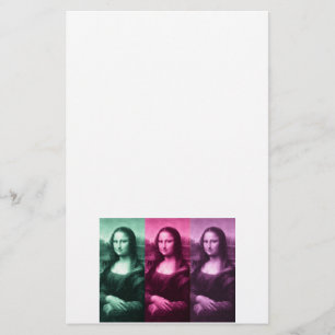 Mona Lisa Green Pink Lila Briefpapier