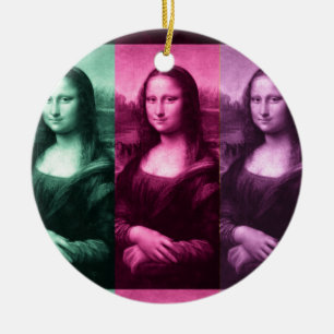 Mona Lisa Green Pink Lila Keramik Ornament