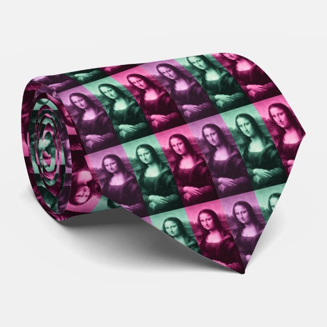 Mona Lisa Green Pink Lila Krawatte (Gerollt)