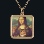Mona Lisa hält ihren Katzenkatzen Leonardo da Vinc Vergoldete Kette<br><div class="desc">Die Mona Lisa ist ein halblanges Porträtbild des italienischen Künstlers Leonardo da Vinci. Als archetypisches Meisterwerk der italienischen Renaissance wurde es als "das bekannteste, das meistbesuchte, das am meisten geschriebene, das am meisten gesungene, das parodiöseste Kunstwerk der Welt" beschrieben. Mona Lisa hält ihren Katzen Haustier Leonardo da Vinci Gold Plättete...</div>
