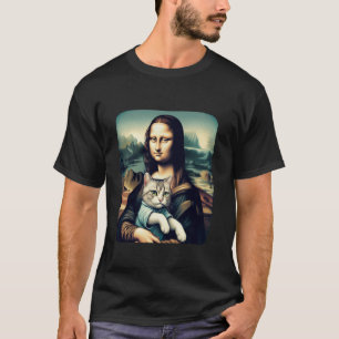 Mona Lisa hält Katze für Katzenliebhaber Katzenpap T-Shirt