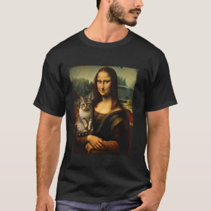 Mona Lisa hält Katze Kitty für Katzenliebhaber Kat T-Shirt