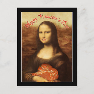 Mona Lisa Heart Valentine's Day Kiss Feiertagspostkarte