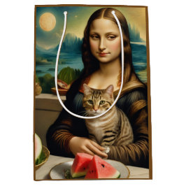 Mona Lisa &her cat  -  Summer vibes \ Mittlere Geschenktüte