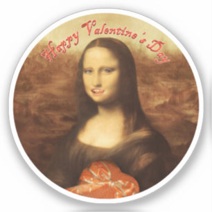 Mona Lisa Herz Valentinstag-Kuss Aufkleber