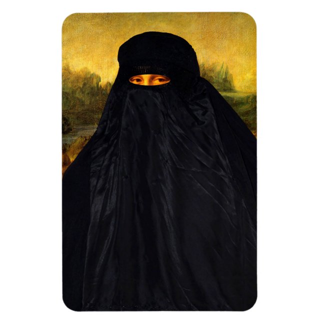 Mona Lisa Hidden Behind Burqa Magnet (Vertikal)