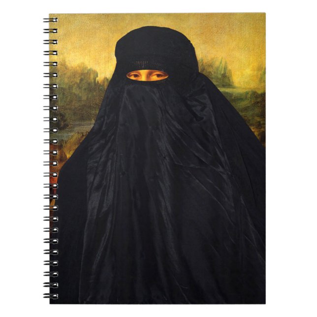 Mona Lisa Hidden Behind Burqa Notizblock (Vorderseite)