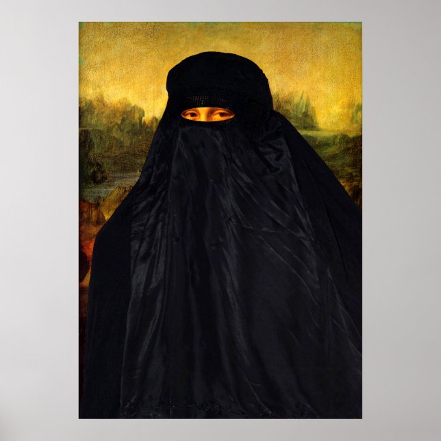 Mona Lisa Hidden Behind Burqa Poster (Vorne)