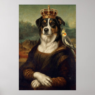 Mona Lisa Hund mit Nymphensittich-Kunstposter Poster