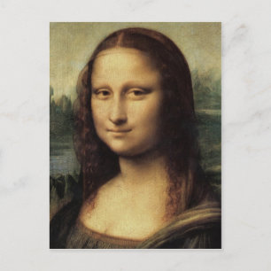 Mona Lisa im Detail von da Vinci Postkarte
