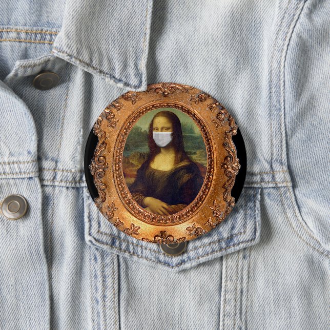 Mona lisa in einer chirurgischen Maske leonardo da Button (Beispiel)