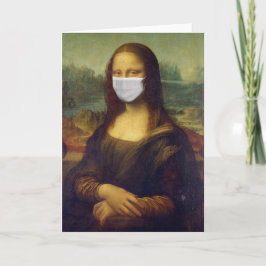 Mona lisa in einer chirurgischen Maske Leonardo da Karte