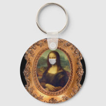Mona lisa in einer chirurgischen Maske Leonardo da