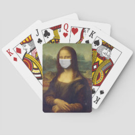 Mona lisa in einer chirurgischen Maske leonardo da Spielkarten