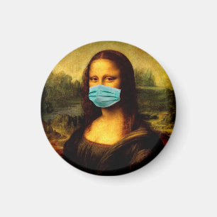 Mona lisa isoliert mit einem Verband für das Gesic Magnet