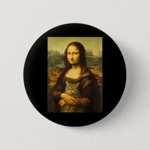 Mona Lisa Katze für Katzenliebhaber  Button