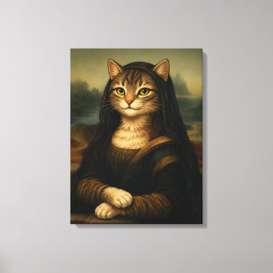 Mona Lisa Katzenparodie Renaissance-Kunst Leinwanddruck