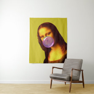 Mona Lisa Kaugummi-Blase Wandteppich