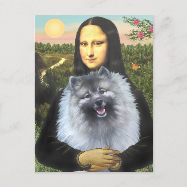 Mona Lisa - Keeshond (F) Postkarte (Vorderseite)