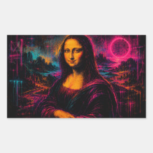 Mona Lisa Kunst Rechteckiger Aufkleber