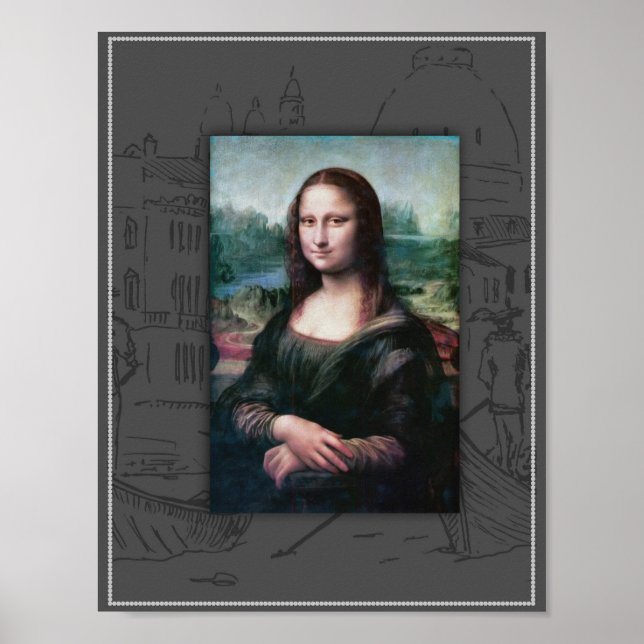 Mona Lisa, La Gioconda. Leonardo da Vinci Poster (Vorne)