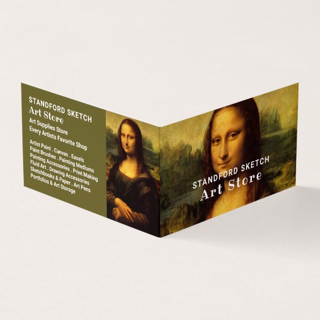 Mona Lisa, Leonardo Da Vinci, Kunsthandwerksgeschä Visitenkarten (Vorderseite)