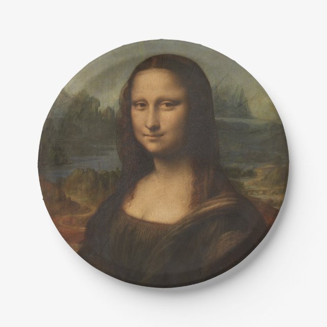 Mona Lisa Leonardo Da Vinci Pappteller (Vorderseite)