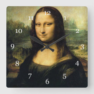 Mona Lisa, Leonardo Da Vinci Quadratische Wanduhr