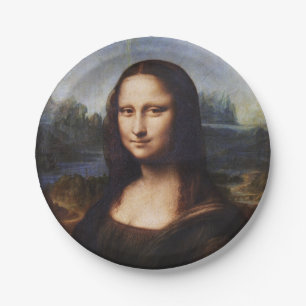 Mona Lisa & Leonardo da Vinci / Vintag Italien Pappteller