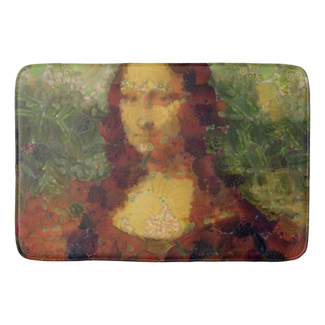 Mona Lisa Lettuce Vegane Kunstparadies Badematte (Vorderseite)