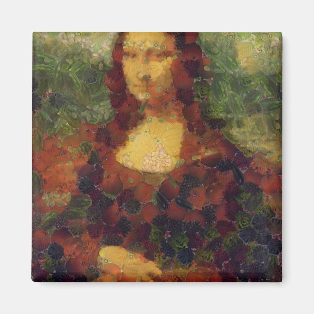 Mona Lisa Lettuce Vegane Kunstparadies Magnet (Vorne)