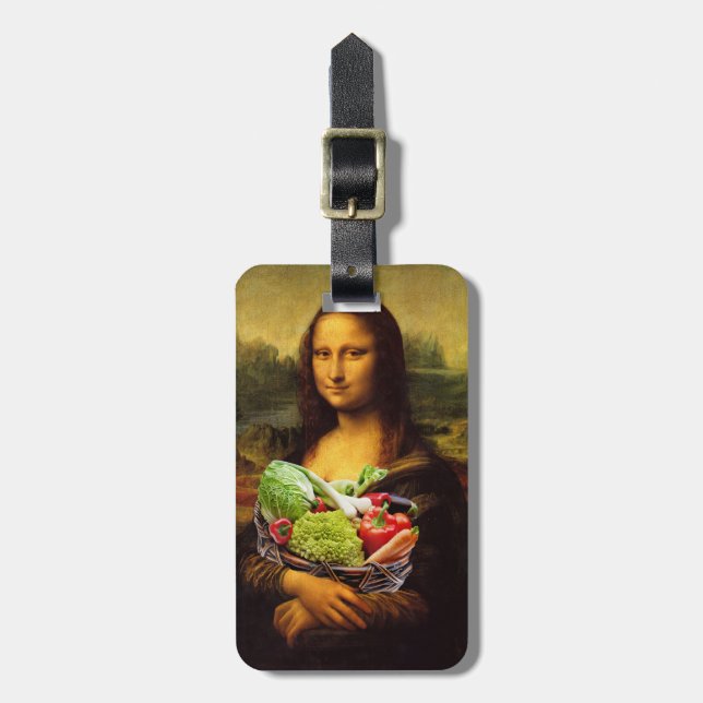Mona Lisa Lieben Gemüse Gepäckanhänger (Vorderseite vertikal)