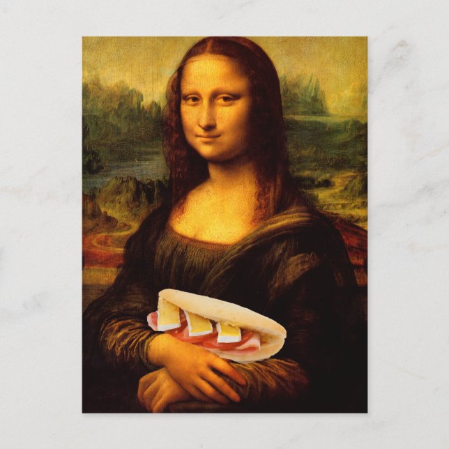 Mona Lisa Lieben Paninis Postkarte (Vorderseite)