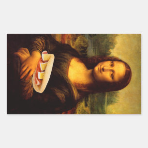 Mona Lisa Lieben Paninis Rechteckiger Aufkleber