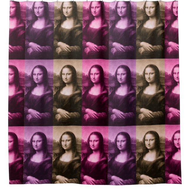Mona Lisa Lila Pink Chocolate Duschvorhang (Vorderseite)