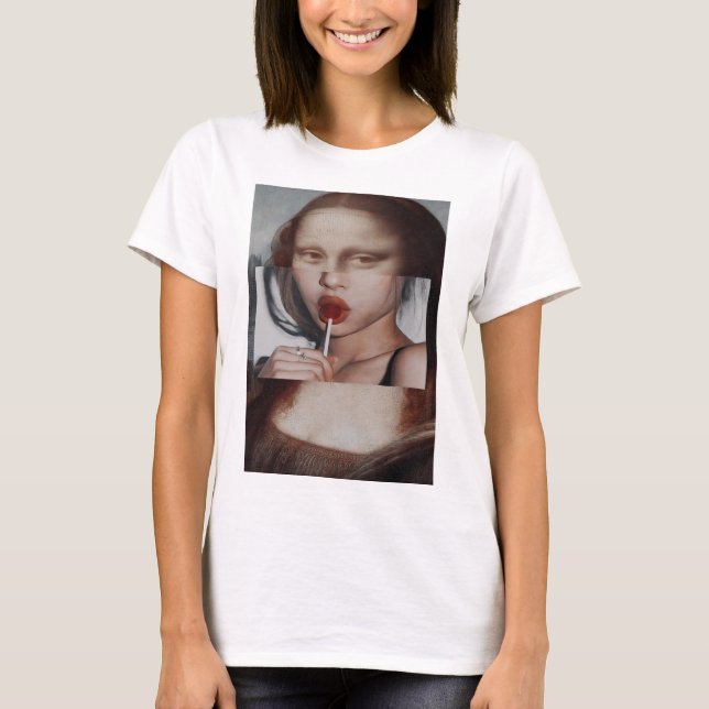 Mona Lisa Lollipop farbig T-Shirt (Vorderseite)