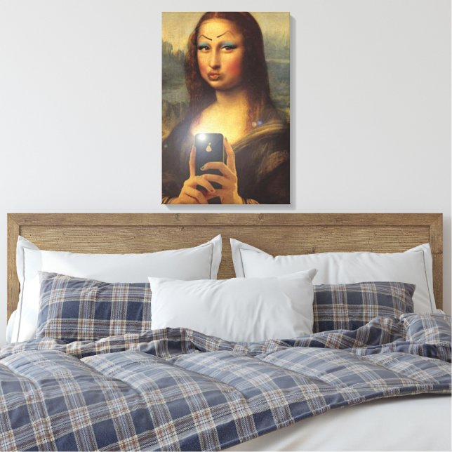 Mona Lisa macht mit Make-up Da Vinci ein lustiges  Leinwanddruck (Insitu (Schlafzimmer))