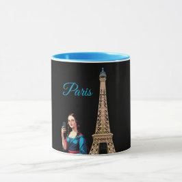 MONA LISA MACHT SELFIE SURREAL PARIS  TASSE