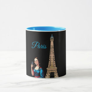 MONA LISA MACHT SELFIE SURREAL PARIS TASSE