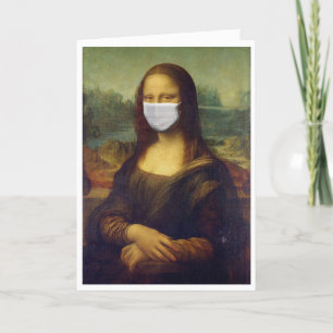 Mona Lisa Masque Distance sociale Bonne carte d'an