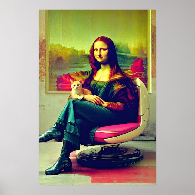 Mona Lisa Meme Pop Art  Poster (Vorne)