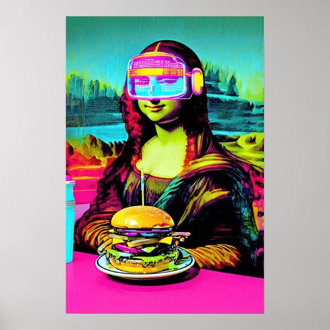 Mona Lisa Meme Pop Art  Poster (Vorne)