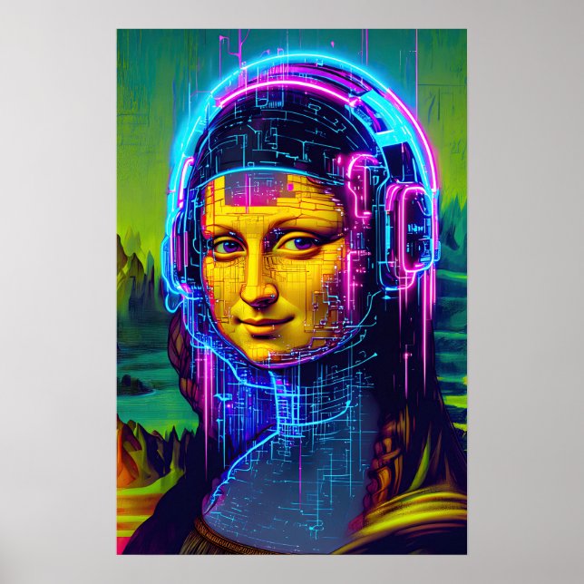 Mona Lisa Meme Pop Art  Poster (Vorne)