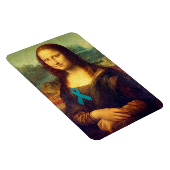 Mona Lisa mit Aquamarinem Band Magnet (Rechte Seite)