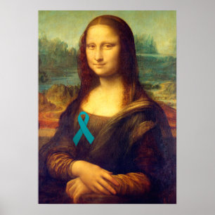 Mona Lisa mit Aquamarinem Band Poster